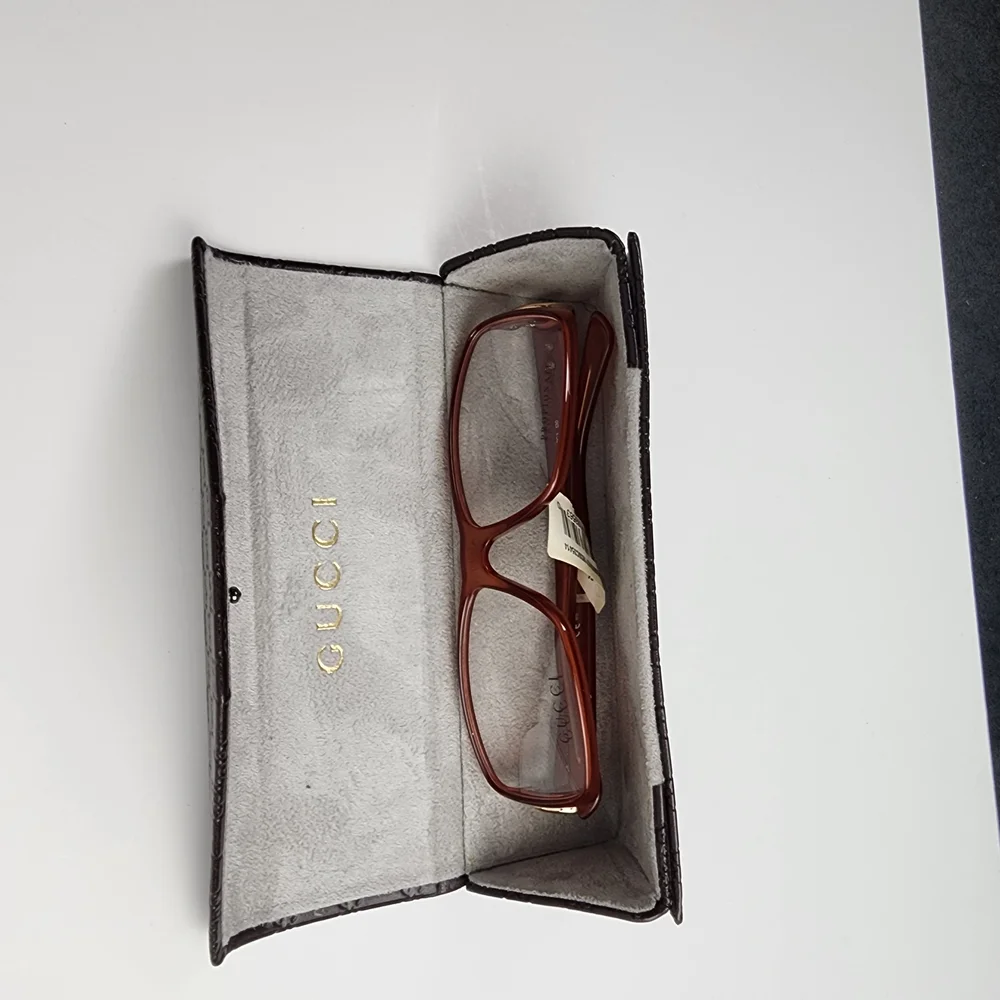 Gucci Brown Rectangular Propionate Eyeglasses - Picture 11 of 12